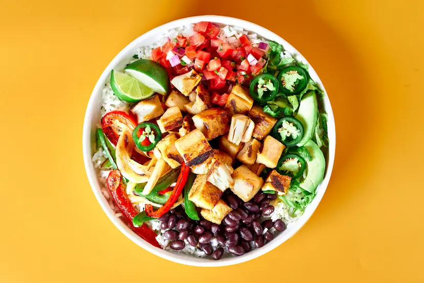 plate-Diced Chicken Burrito Bowl